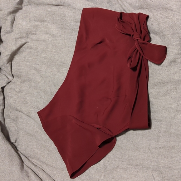 Express Tops - NWT Express maroon tie crop top